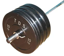 TDS 300 lb Olympic Weight Set with Rubber Bumper Plates, Iron Plates, and Olympic Bar