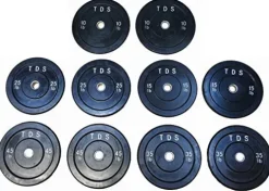 TDS Premium Quality Virgin Rubber Bumper Plate Set for CrossFit Training