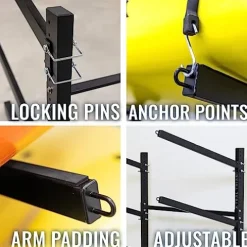 Teal Triangle Freestanding G-Watersport 4 Kayak and SUP Outdoor Storage Rack Black