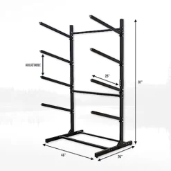 Teal Triangle Freestanding G-Watersport 4 Kayak and SUP Outdoor Storage Rack Black