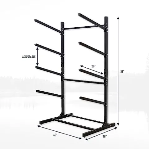 Teal Triangle Freestanding G-Watersport 4 Kayak and SUP Outdoor Storage Rack Black