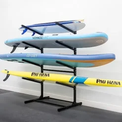 Teal Triangle Freestanding Standup Paddle Board and Surfboard Rack Black