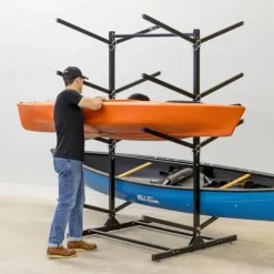 Teal Triangle Freestanding G-Watersport 8 Kayak and SUP Outdoor Storage Rack Black