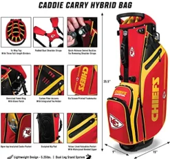 Team Effort WinCraft Los Angeles Rams Caddie Carry Hybrid Golf Bag Blue