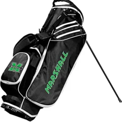 Team Golf NCAA Marshall Birdie Stand Golf Bag Lightweight 14-Way Club Divider Spring Action Stand Insulated Cooler Pocket MULTI TEAM COLOR