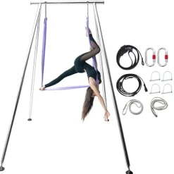 TECSPACE Adjustable Height Aerial Yoga Frame & Hammock Light Purple