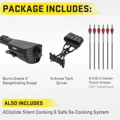 TenPoint Flatline 460 Oracle X Crossbow Black – 460 FPS, Burris Rangefinding Scope, ACUslide System