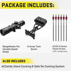 TenPoint Siege RS410 410 FPS ACUslide Crossbow Package with Rangemaster Pro Scope Veil Alpine