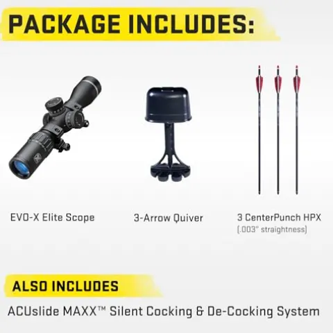 TenPoint TRX 515 Crossbow Vektra – Fastest & Most Accurate with ACUslide MAXX, EVO-X Elite Scope & 3 CenterPunch HPX Arrows