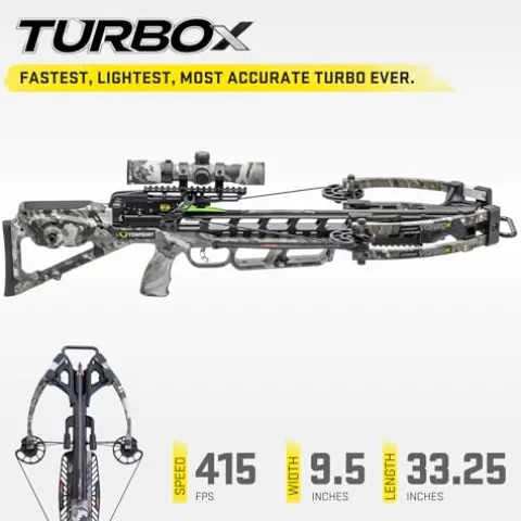 TenPoint Turbo X Crossbow Vektra – 415 FPS with 100-Yard RangeMaster Scope & ACUslide System