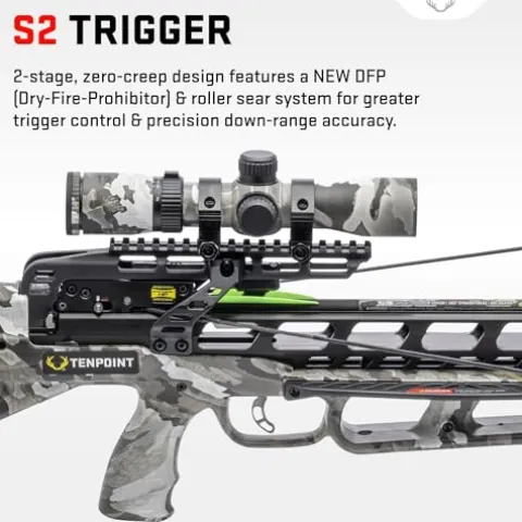 TenPoint Turbo X Crossbow Vektra – 415 FPS with 100-Yard RangeMaster Scope & ACUslide System
