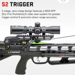 TenPoint Turbo X Crossbow Moss Green 415 FPS with 100-Yard RangeMaster Scope and ACUslide System
