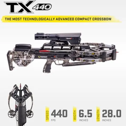 TenPoint TX 440 Oracle X Crossbow with Burris Rangefinder, ACUslide MAXX & Arrows Black