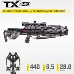 TenPoint TX 440 Vektra Compact Forward Draw Crossbow with ACUslide MAXX, EVO-X Elite Scope & Three CenterPunch HPX Carbon Arrows Vektra