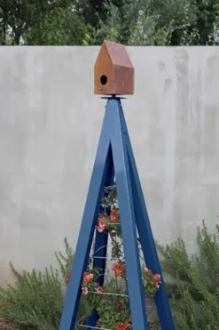 Terra Trellis Modern Bird Bungalow Large Azul/Blue