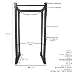 TG TRU GRIT Fitness Flat Foot Dynamic Rack Black