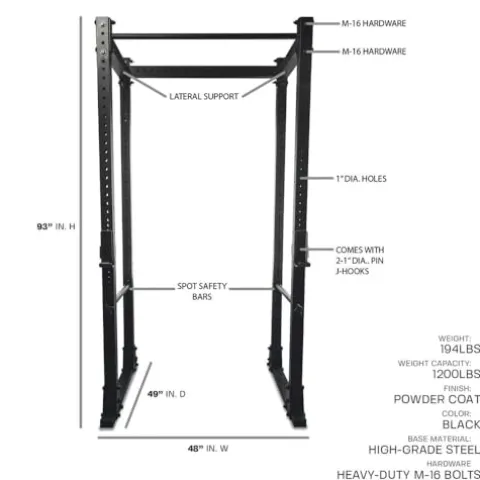 TG TRU GRIT Fitness Flat Foot Dynamic Rack Black