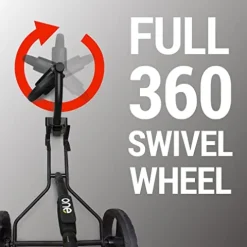 TGU Golf Push Cart – Swivel Front Wheel, 360 Rotating, 1-Step Folding, Aircraft Grade Frame, Clear Design Concept, Lightweight & Easy Handling (Black)