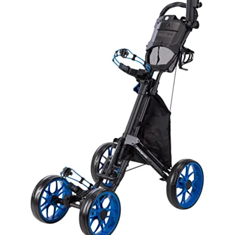 TGW Tour 4-Wheel Golf Push Cart Dark Grey/Blue