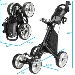 TGW Tour 4-Wheel Golf Push Cart Dark Grey/Blue