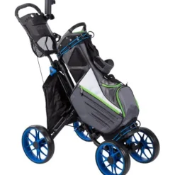 TGW Tour 4-Wheel Golf Push Cart Dark Grey/Blue