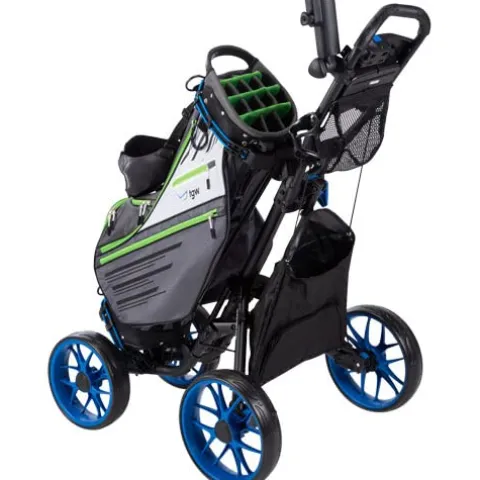 TGW Tour 4-Wheel Golf Push Cart Dark Grey/Blue