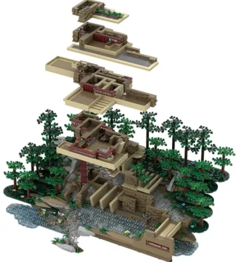The Atom Brick Fallingwater Building Set