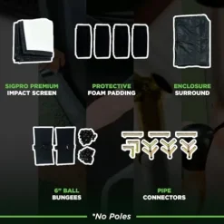 The Indoor Golf Shop DIY Golf Simulator Enclosure, SIGPRO Screen, Black 7.7×10