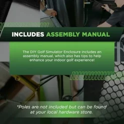 The Indoor Golf Shop DIY Golf Simulator Enclosure 7.7×13.3 Black