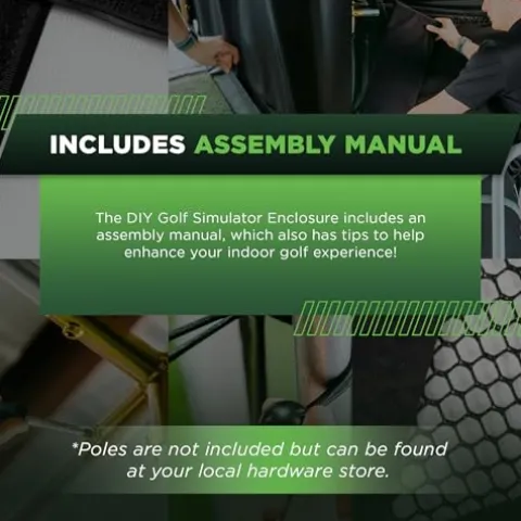 The Indoor Golf Shop DIY Golf Simulator Enclosure 7.7×13.3 Black