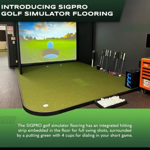 The Indoor Golf Shop SIG8 Simulator Flooring Golf Mat & Putting Green