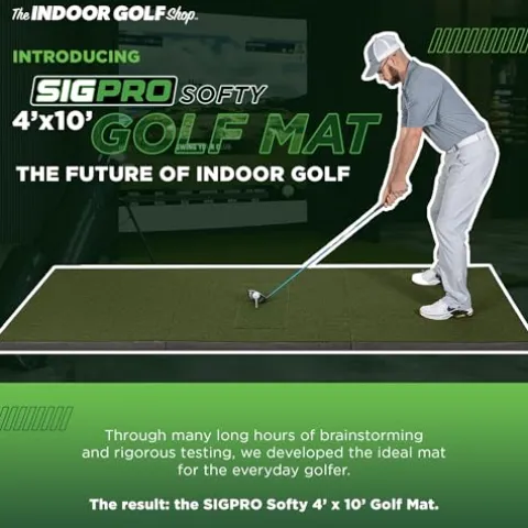 The Indoor Golf Shop SIGPRO Softy Golf Mat – 4′ x 7′ – Made in USA