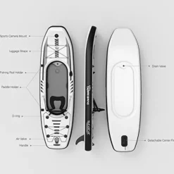 TIGERXBANG Inflatable Kayak with Detachable Seat Black