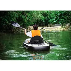 TIGERXBANG Inflatable Kayak with Detachable Seat Black