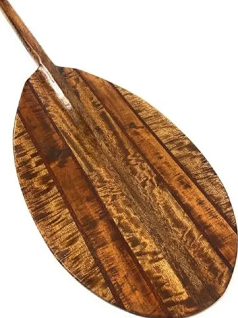Tikimaster Exquisite Koa Paddle with Inlay 50 in Oahu Built Yellow
