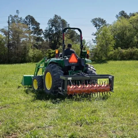 Titan Attachments 62″ 3 Point Drum Aerator for Cat 1 & 2 Tractors with 88 Coring Plugs