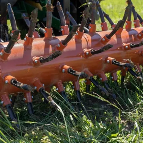 Titan Attachments 62″ 3 Point Drum Aerator for Cat 1 & 2 Tractors with 88 Coring Plugs