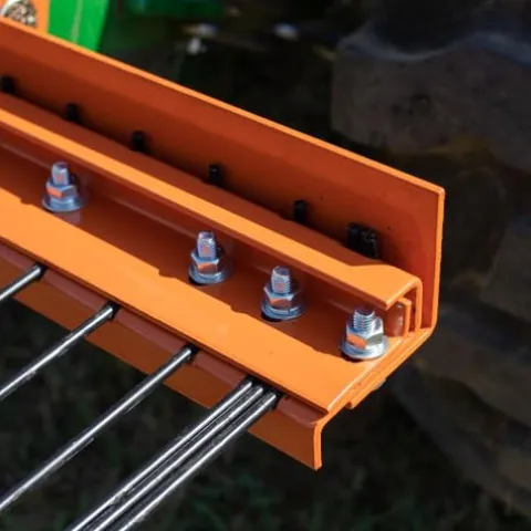 Titan Attachments 3 Point 6 FT Pine Straw Needle Rake for Category 1 Tractors with Coil Spring Tines Orange