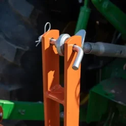 Titan Attachments 3 Point 6 FT Pine Straw Needle Rake for Category 1 Tractors with Coil Spring Tines Orange