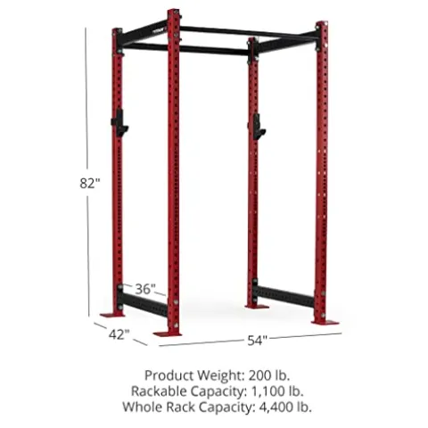 Titan Attachments T-3 Series Red Short Power Rack 36in Depth 1,100 LB Capacity