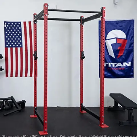 Titan Attachments T-3 Series Red Short Power Rack 36in Depth 1,100 LB Capacity