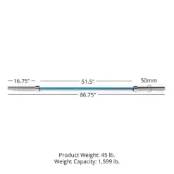 Titan Fitness 20 KG 28.5MM TITAN Series Olympic Barbell, USA Made Multipurpose Bar, Blue Cerakote