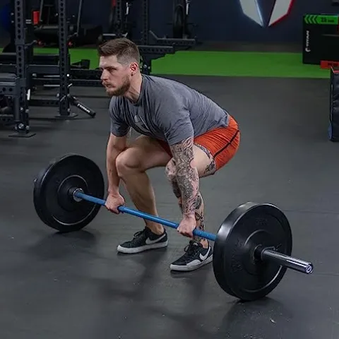 Titan Fitness 20 KG 28.5MM TITAN Series Olympic Barbell, USA Made Multipurpose Bar, Blue Cerakote