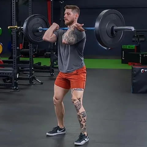 Titan Fitness 20 KG 28.5MM TITAN Series Olympic Barbell, USA Made Multipurpose Bar, Blue Cerakote