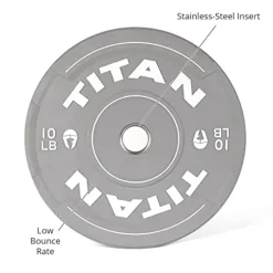 Titan Fitness 230 LB EZ-Grip Olympic Bumper Plates Set for Weightlifting and Strength Training