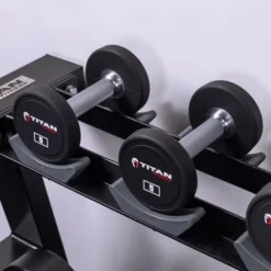 Titan Fitness 2 Tier Saddle-Style Dumbbell Weight Rack Black