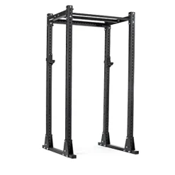 Titan Fitness Flat Foot Power Rack X-3 Series 91-in. 30-in. with 4 Weight Plate Holders Black