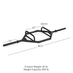 Titan Fitness Hex Trap Barbell 2-inch Olympic 800 LB Rated Knurled Grips – Deadlifts, Rows, Squat Jumps