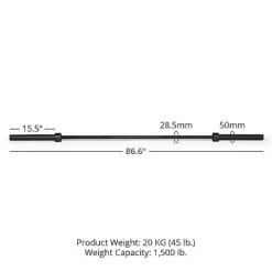 Titan Fitness 20KG 28.5MM TITAN Series Olympic Barbell Black Cerakote