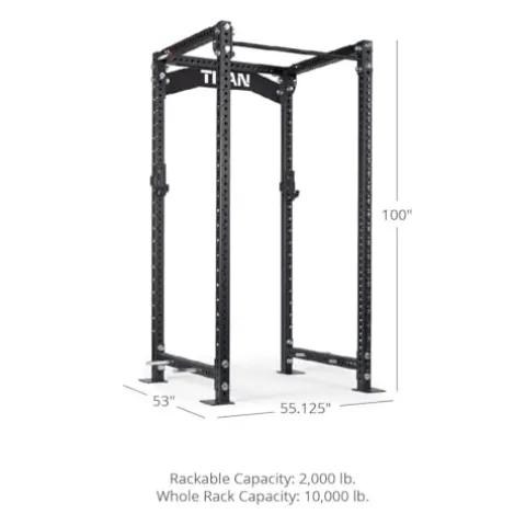 Titan Fitness Power Rack 100″ Black Bolt-Down 42″ Depth 2000 LB Cage